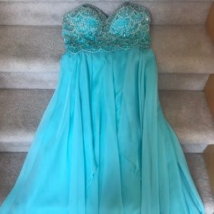 Strapless Prom Dress with Scalloped Detail